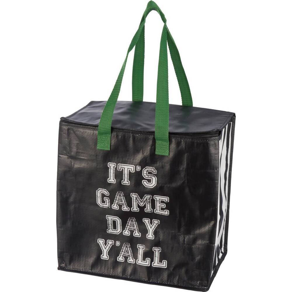NEW PRIMITIVES BY KATHY it's game day y'all insulated tote bag in black